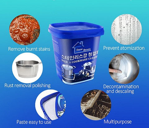 Paste for cleaning dishes and metal surfaces